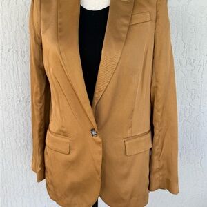 J. Crew Twill Cappuccino Alfie Blazer Single Breasted Jacket Women's Tan Blazer